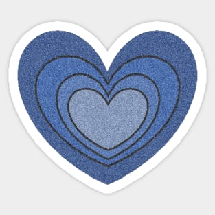 Heart in Shades of Denim Sticker